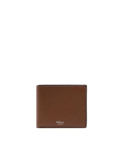 grained logo-print leather wallet