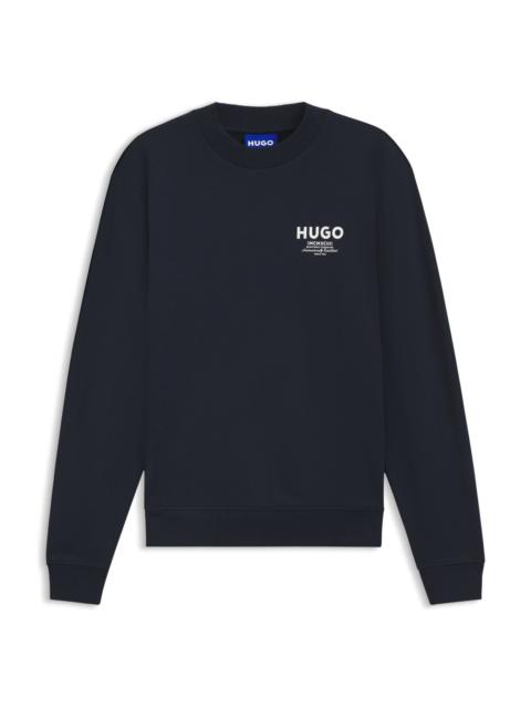 HUGO FRENCH-TERRY COTTON SWEATSHIRT WITH BOLD LOGO PRINT