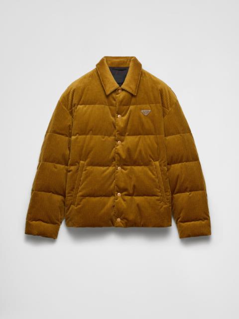 Prada Cropped corduroy down jacket