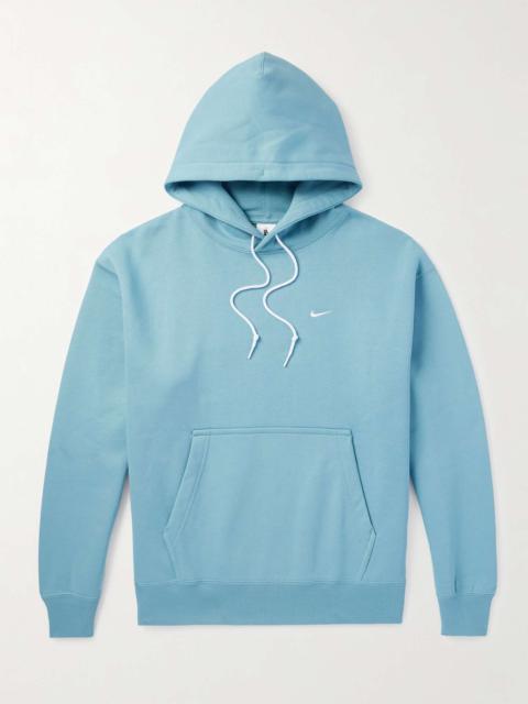 Solo Swoosh Logo-Embroidered Cotton-Blend Jersey Hoodie