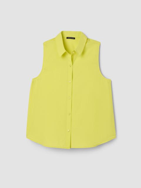 EILEEN FISHER Organic Cotton Poplin Classic Collar Sleeveless Shirt