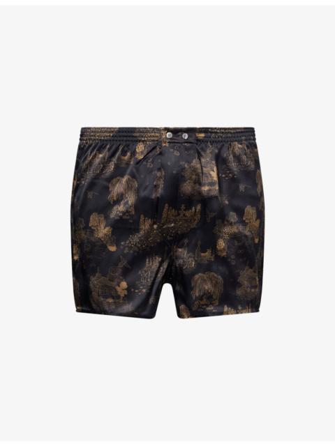 Derek Rose Brindisi Classic-Fit Silk Boxer Shorts