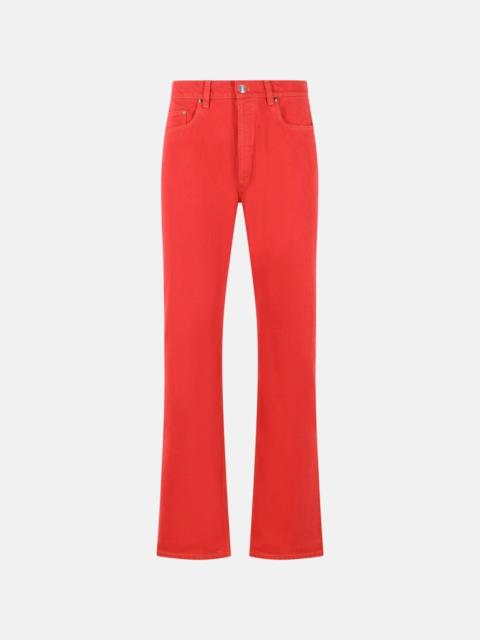 VERSACE RED COTTON STRAIGHT JEANS