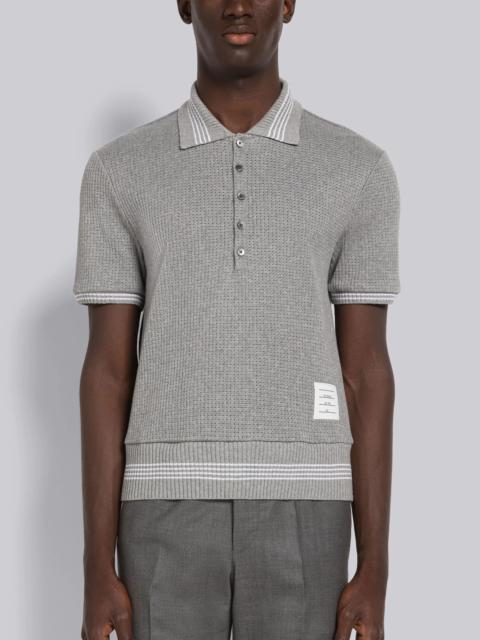 Thom Browne Open Stitch Waffle Tipping Polo