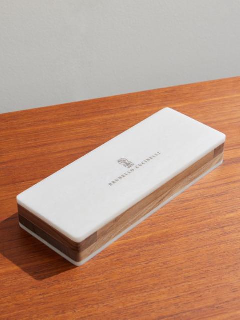 Brunello Cucinelli Walnut Wood and Krion® Portable Dominoes Set