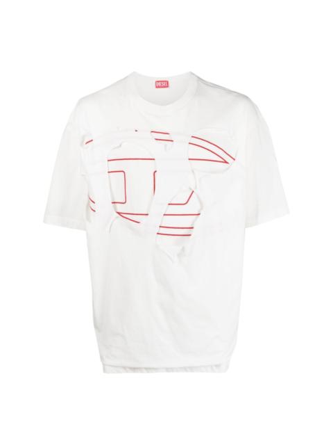 logo-print layered-effect T-shirt