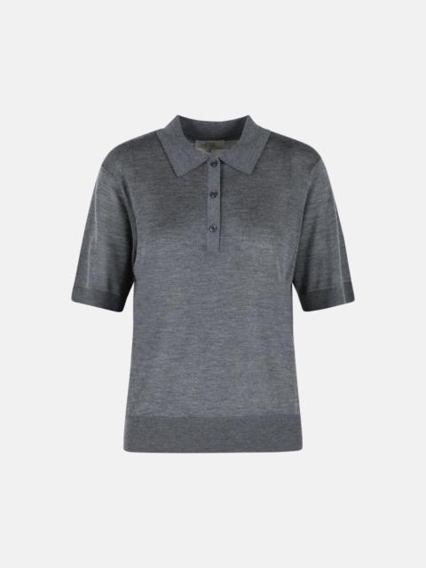 Loulou de Saison 'MIGO' GREY CASHMERE POLO SHIRT