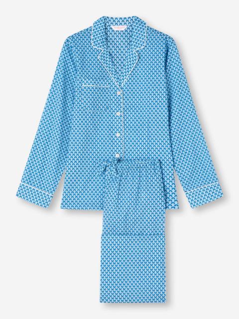 Derek Rose Women's Pyjamas Ledbury 65 Cotton Batiste Blue