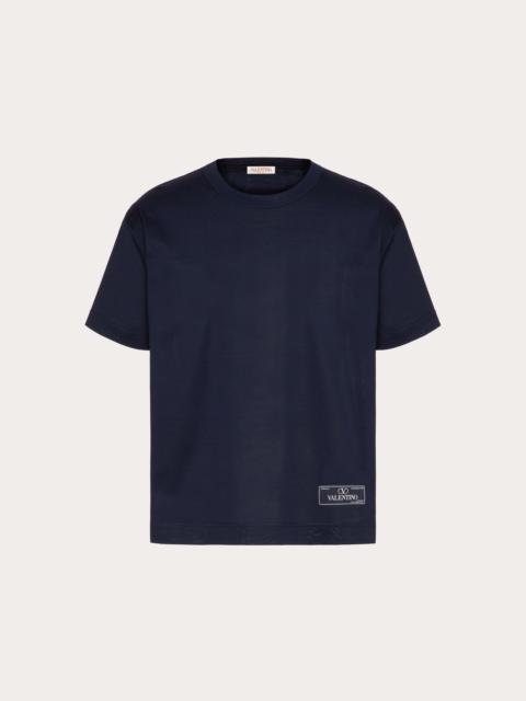 Valentino COTTON T-SHIRT WITH MAISON VALENTINO TAILORING LABEL