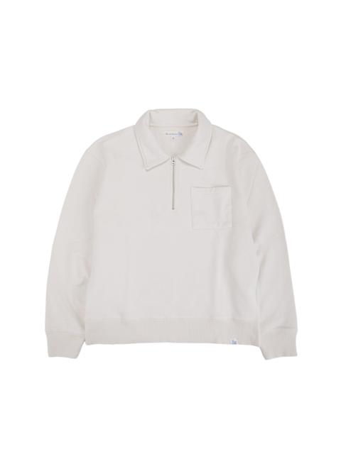Merz b. Schwanen ZIP03 Authentic Fleece Polo Collared Half-Zip Cotton Sweatshirt Nature