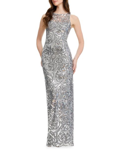 Dress The Population Women's Laney Sequined Maxi Dress - Silver Multi
