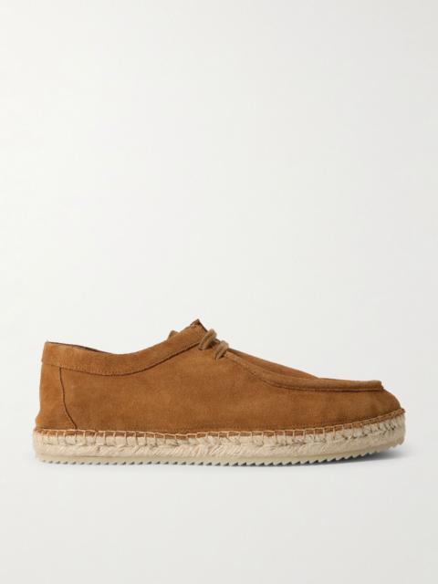 FRESCOBOL CARIOCA Rodolfo Jute-Trimmed Suede Derby Shoes Brown
