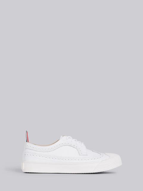 Thom Browne White Pebbled Calfskin Longwing Brogue Trainer