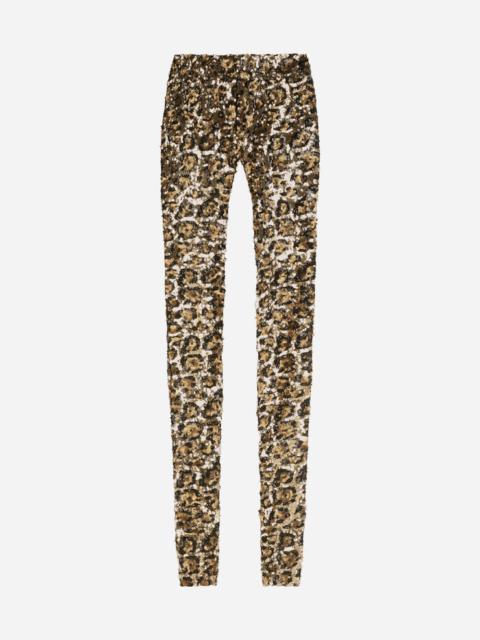 Dolce & Gabbana Sequined leopard-design pants