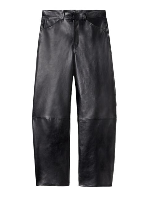 NILI LOTAN Tribeca Leather Wide-Leg Pants black