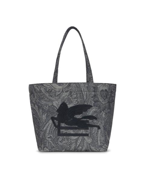 Etro large Pegaso-motif paisley-jacquard tote bag