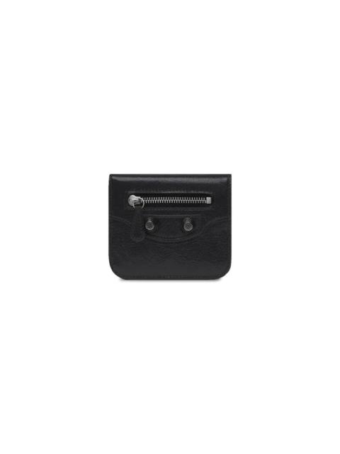 Women's Le Cagole Flap Coin Card Holder in Black
