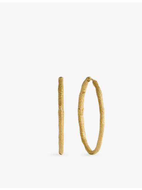 MONICA VINADER Antica Textured Large 18ct Yellow Gold Vermeil Hoop Earrings
