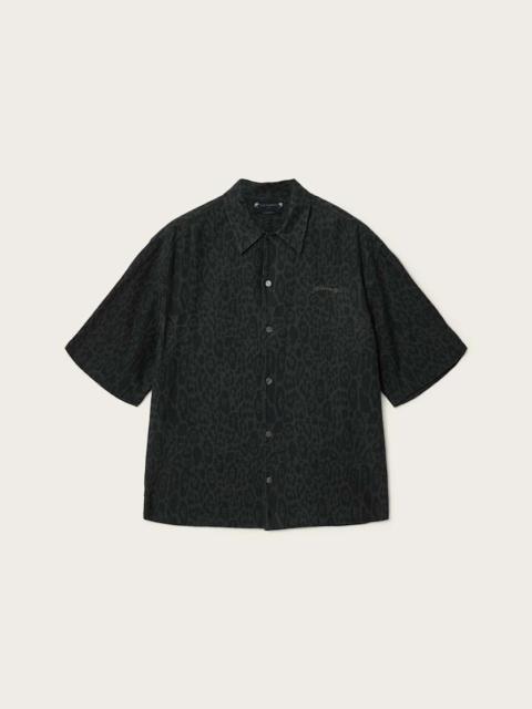 ALLSAINTS LEOPARDO OVERSIZED LINEN BLEND SHIRT