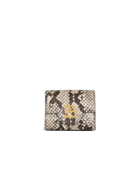 Balmain B-Buzz snakeskin-look leather purse