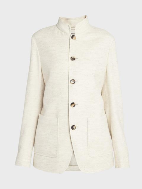 Loro Piana Iconic Spagna Wool Silk Single-Breasted Jacket