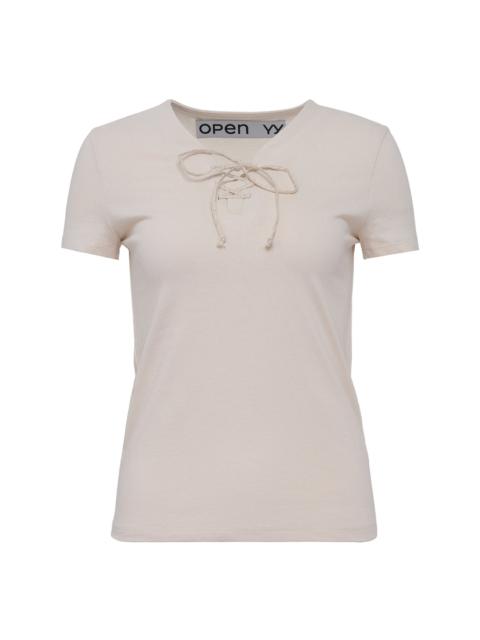 OPEN YY HOMESICK 半袖Tシャツ OPEN YY オープン ワイワイ SS25 HOMESICK TEE / BEG - NUBIAN