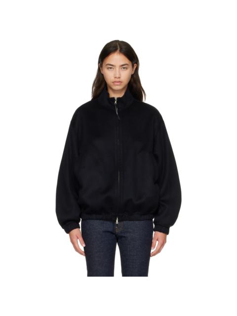 NOTHING WRITTEN Navy Plaza Zip Blouson Jacket