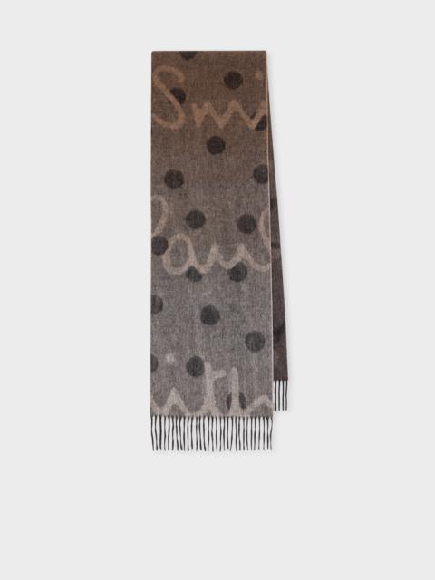 Grey Gradient Polka Lambswool-Cashmere Scarf