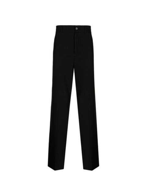 lambs wool straight-leg trousers