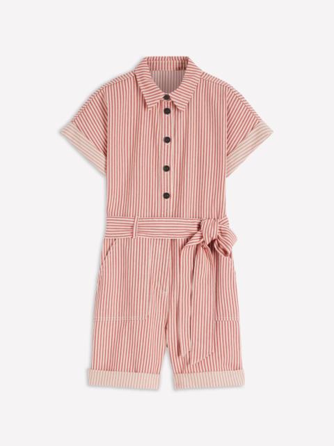 BODEN Kay Denim Playsuit-Red Tram Stripe