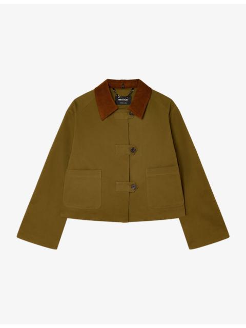 WHISTLES Short Corduroy-Collar Cotton Jacket