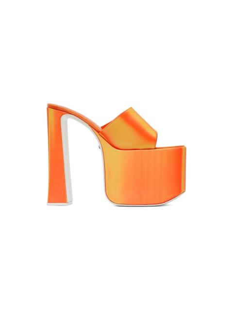 GCDS Orange Holographics Heeled Sandals