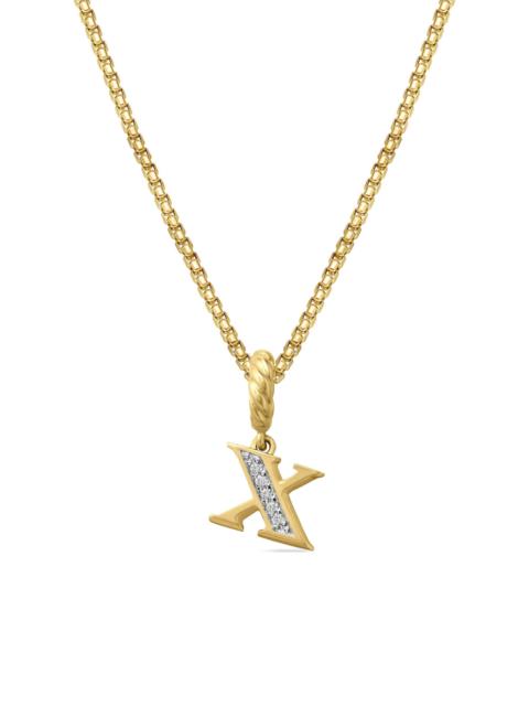 DAVID YURMAN Women's Pavé Initial Pendant in 18K Yellow Gold - Initial X