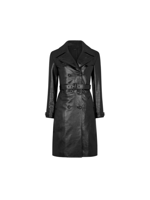 TOM FORD SHINY GOAT PLONGE' DOUBLE BREASTED TRENCH COAT