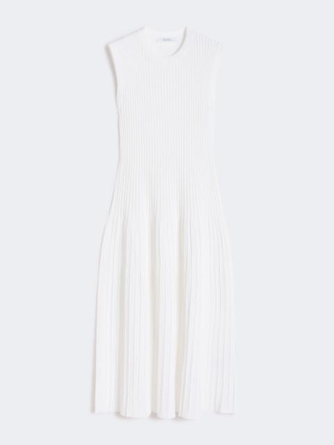 Max Mara EGIZIO Viscose crêpe yarn dress - OPTICAL WHITE