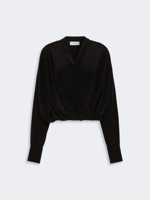 Sportmax VENERE Loose-fit pure silk shirt - BLACK