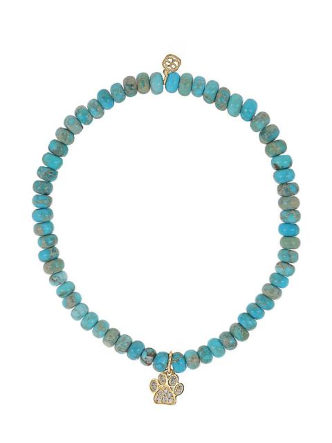 SYDNEY EVAN Turquoise Small Paw Charm Bracelet