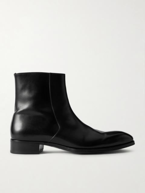 TOM FORD Elkan Burnished-Leather Chelsea Boots