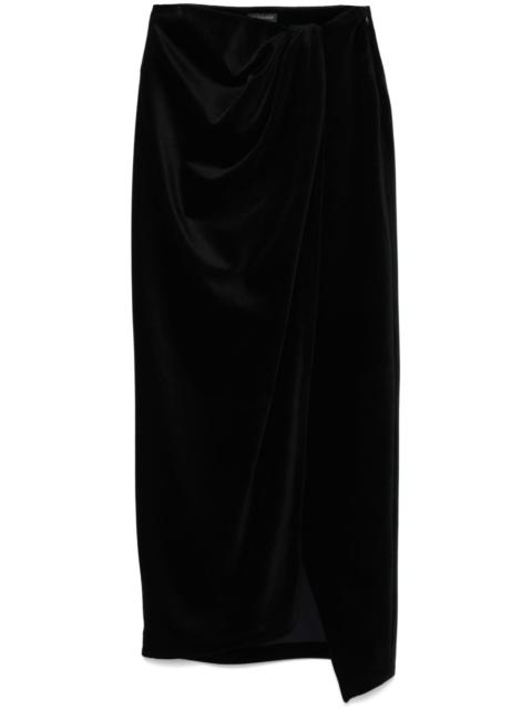 BALENCIAGA velvet midi skirt