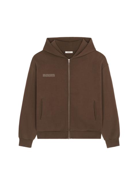 PANGAIA Womens DNA Heavyweight Zipped Hoodie - Cacoa Brown