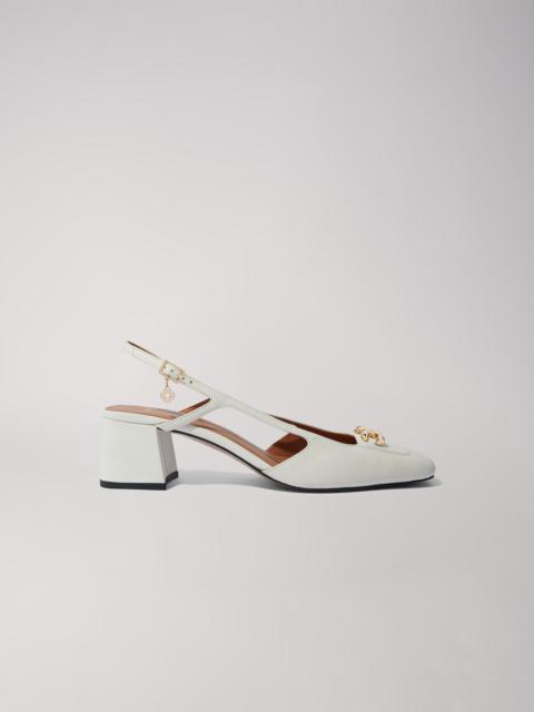 maje Square-toe leather pumps