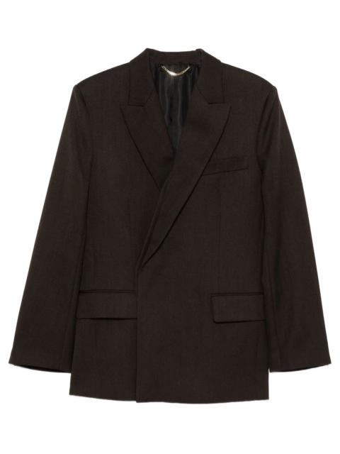 Victoria Beckham Victoria Beckham single-breasted blazer in cacao mouliné twill