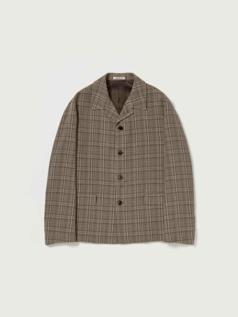 AURALEE SILK LINEN NEP CHECK JACKET