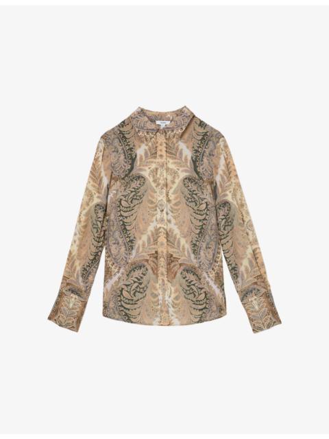 REISS Katiya Paisley-Print Woven Shirt