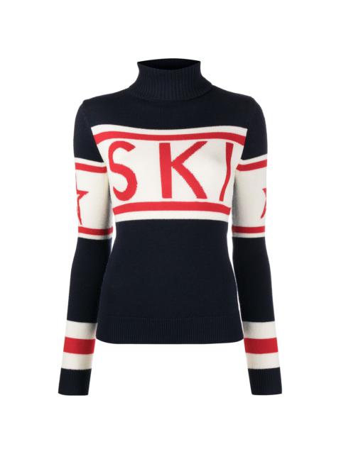 PERFECT MOMENT Ski intarsia knit roll neck jumper