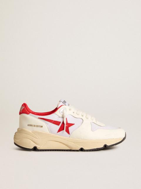 Running Sole LTD in white nappa and nylon with a red leather star