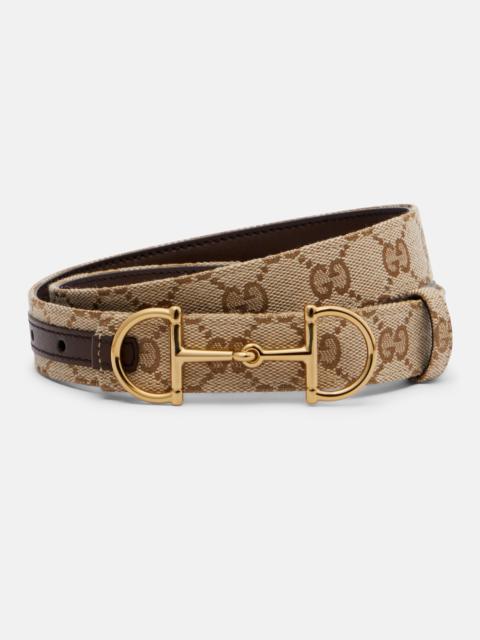 GUCCI Horsebit GG Canvas belt