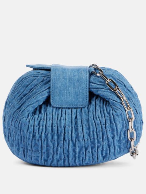 Demi ruched denim wallet on chain