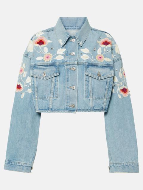 Citizens of Humanity Lena embroidered cropped denim jacket