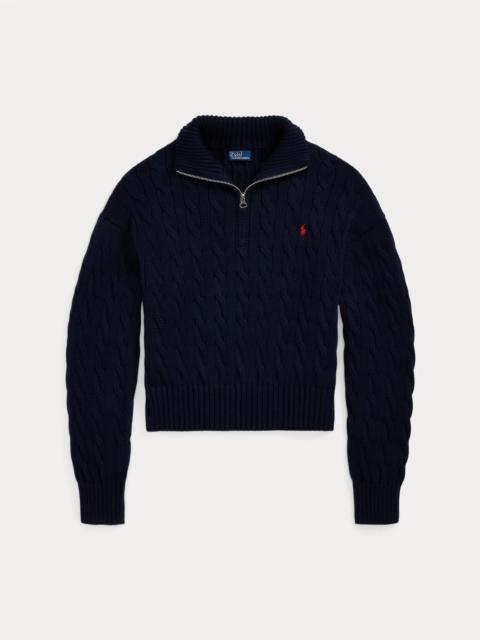 Polo Ralph Lauren Cable-Knit Cotton Quarter-Zip Sweater